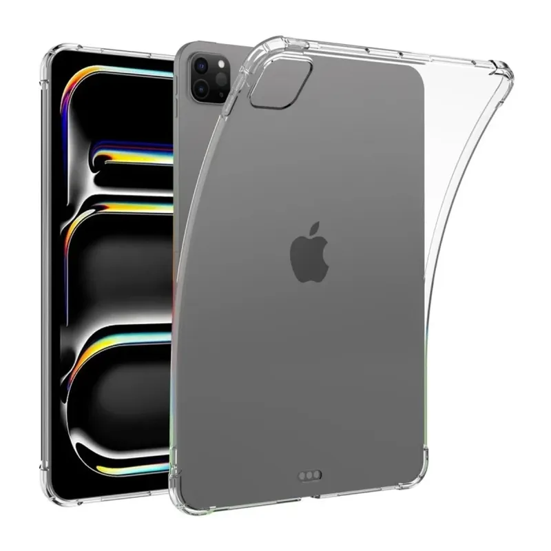 iPad Pro 11 (2024) Kılıf Anti Shock Tablet Silikon - Şeffaf