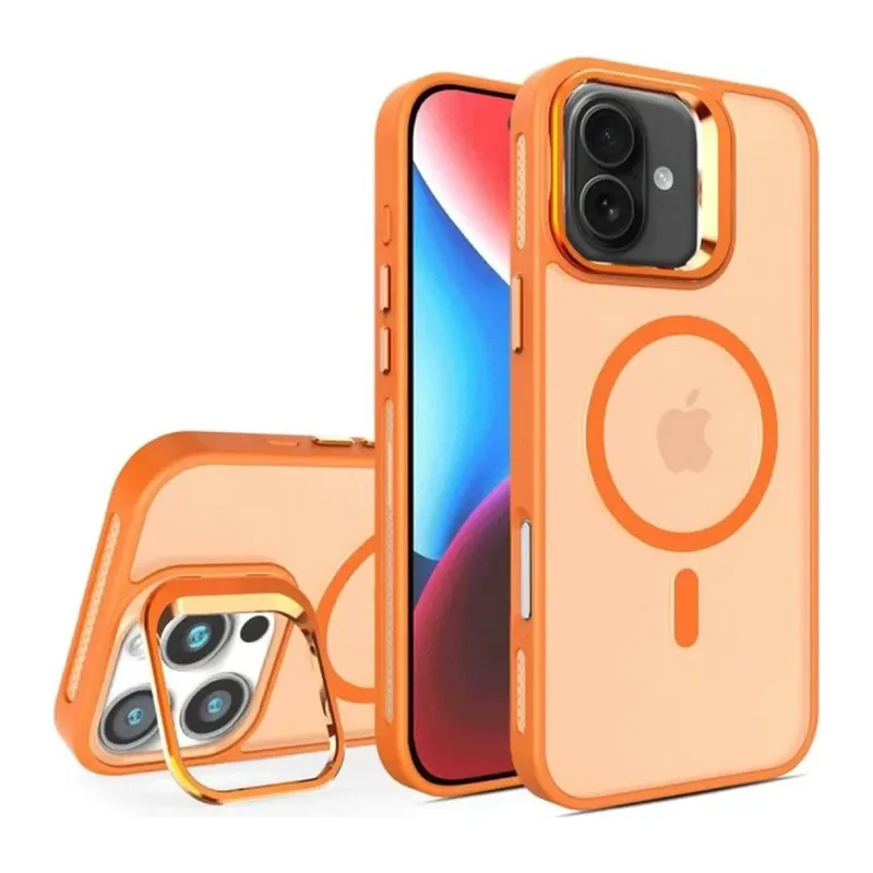 iPhone 16 Plus Flet Lens Magsafe Kapak - Turuncu