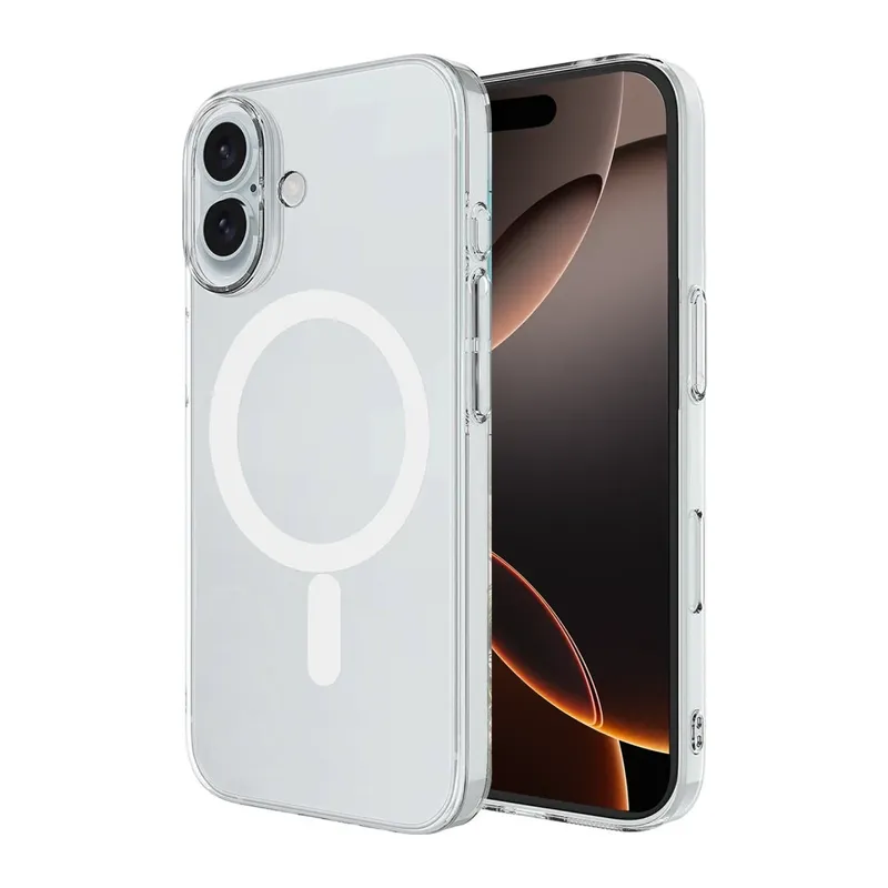 iPhone 16 Plus Kılıf Magneticsafe Şeffaf Silikon - Şeffaf
