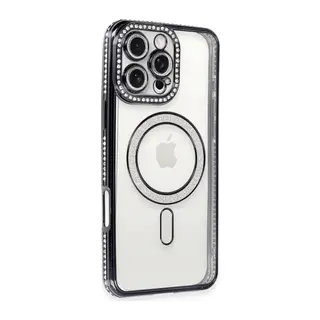 iPhone 16 Pro Max Kılıf Joke Simli Magneticsafe Kılıf - Gri
