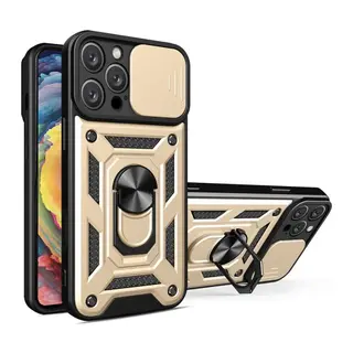 iPhone 16 Pro Kılıf Pars Lens Yüzüklü Silikon - Gold
