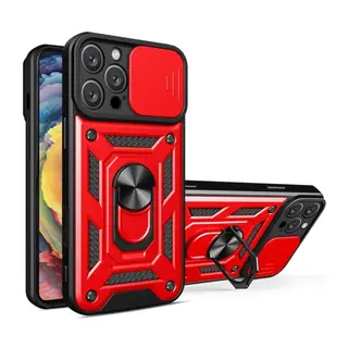 iPhone 16 Pro Max Kılıf Pars Lens Yüzüklü Silikon - Kırmızı