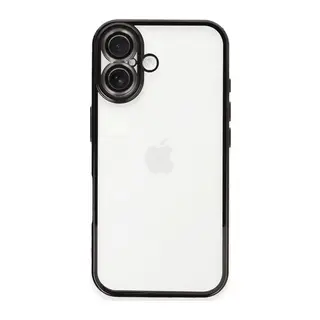 iPhone 16 Kılıf Lensli Silikon - Siyah