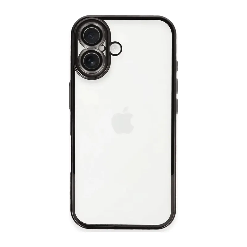 iPhone 16 Kılıf Lensli Silikon - Siyah
