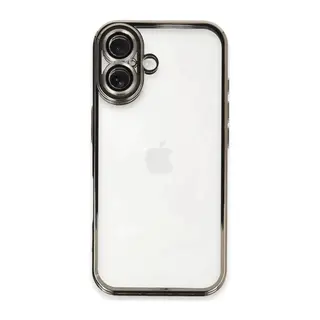 iPhone 16 Kılıf Lensli Silikon - Titanyum Gri
