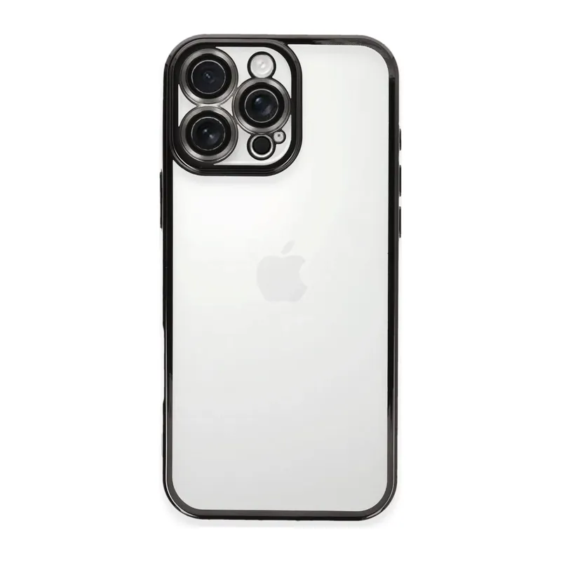 iPhone 16 Pro Max Kılıf Lensli Silikon - Siyah
