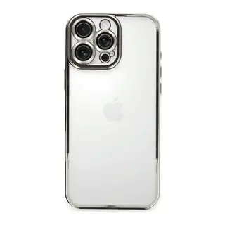 iPhone 16 Pro Kılıf Lensli Silikon - Gümüş