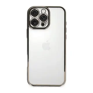 iPhone 16 Pro Kılıf Lensli Silikon - Titanyum Gri