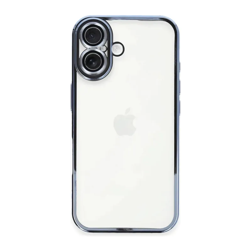 iPhone 16 Plus Kılıf Lensli Silikon - Açık Mavi