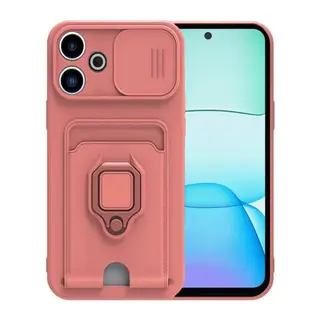 Redmi 13 4G Kılıf Zuma Kartvizitli Yüzüklü Silikon - Pembe