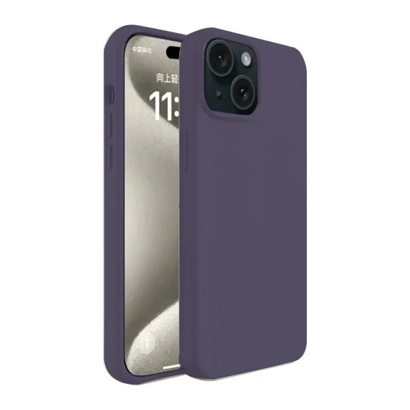 iPhone 15 Kılıf First Silikon - Mürdüm