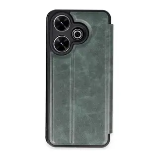 Redmi 13 4G Kılıf Flip Cover - Koyu Yeşil