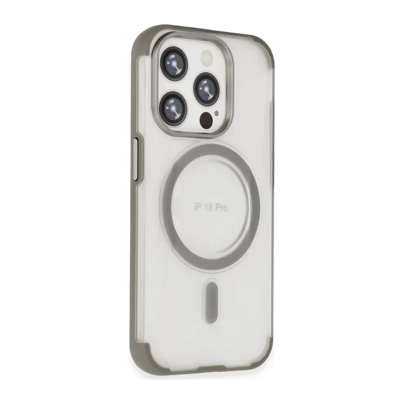 iPhone 15 Pro Hilton Magsafe Kapak - Titan Gri