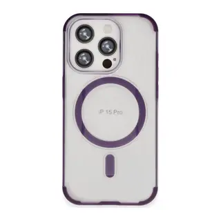 iPhone 15 Pro Hilton Magsafe Kapak - Derin Mor