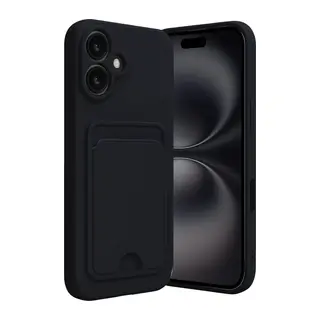 iPhone 16 Kılıf Kelvin Kartvizitli Silikon - Siyah