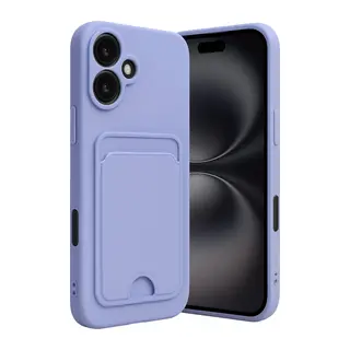 iPhone 16 Kılıf Kelvin Kartvizitli Silikon - Lila