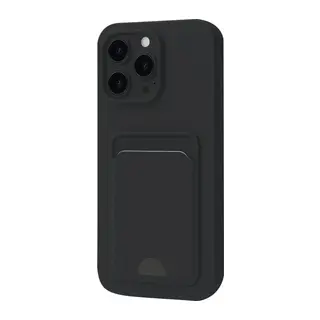 iPhone 16 Plus Kılıf Kelvin Kartvizitli Silikon - Siyah