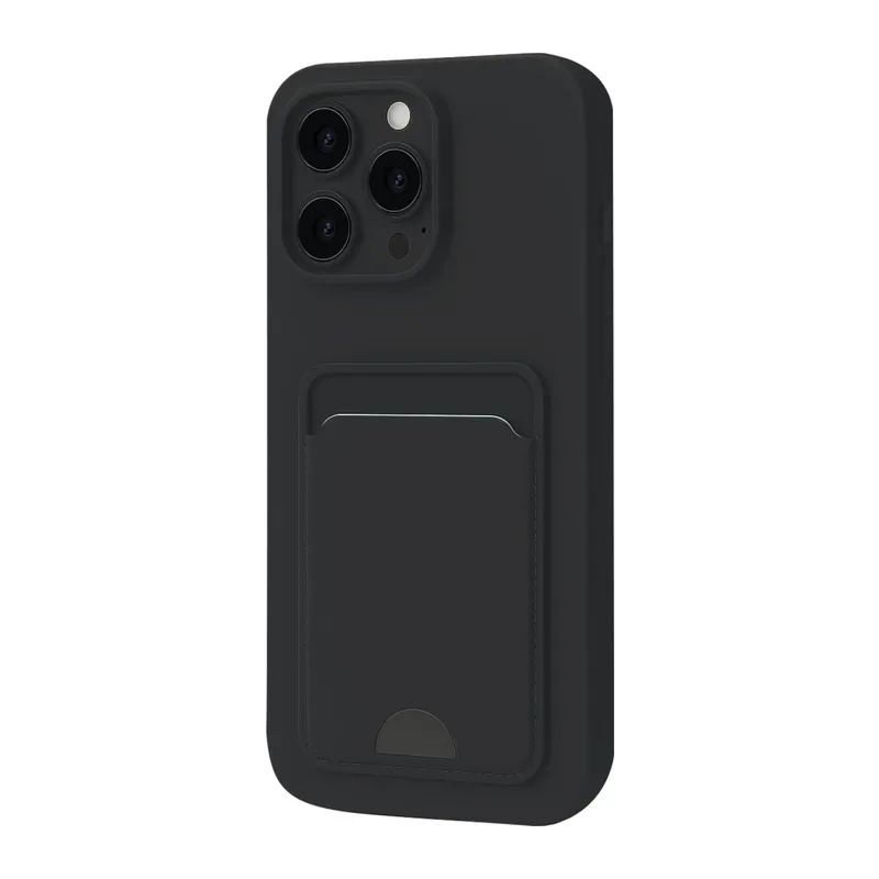 iPhone 16 Plus Kılıf Kelvin Kartvizitli Silikon - Siyah
