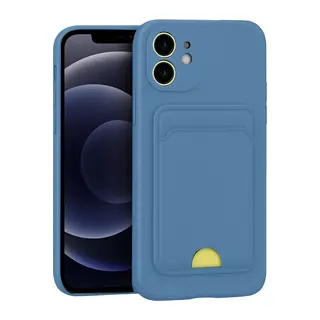 iPhone 11 Kılıf Kelvin Kartvizitli Silikon - Mavi