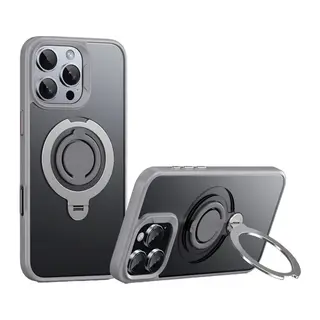 iPhone 16 Pro Avatar 360 Dönen Magsafe Kapak - Titan Gri