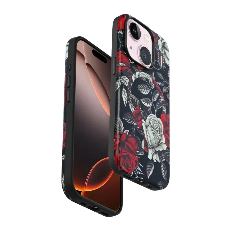 iPhone 15 Plus Flower Series Magsafe Kapak - Siyah