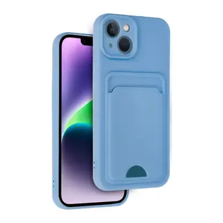 iPhone 14 Kılıf Kelvin Kartvizitli Silikon - Mavi
