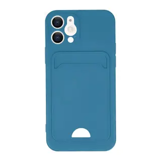 iPhone 12 Kılıf Kelvin Kartvizitli Silikon - Mavi