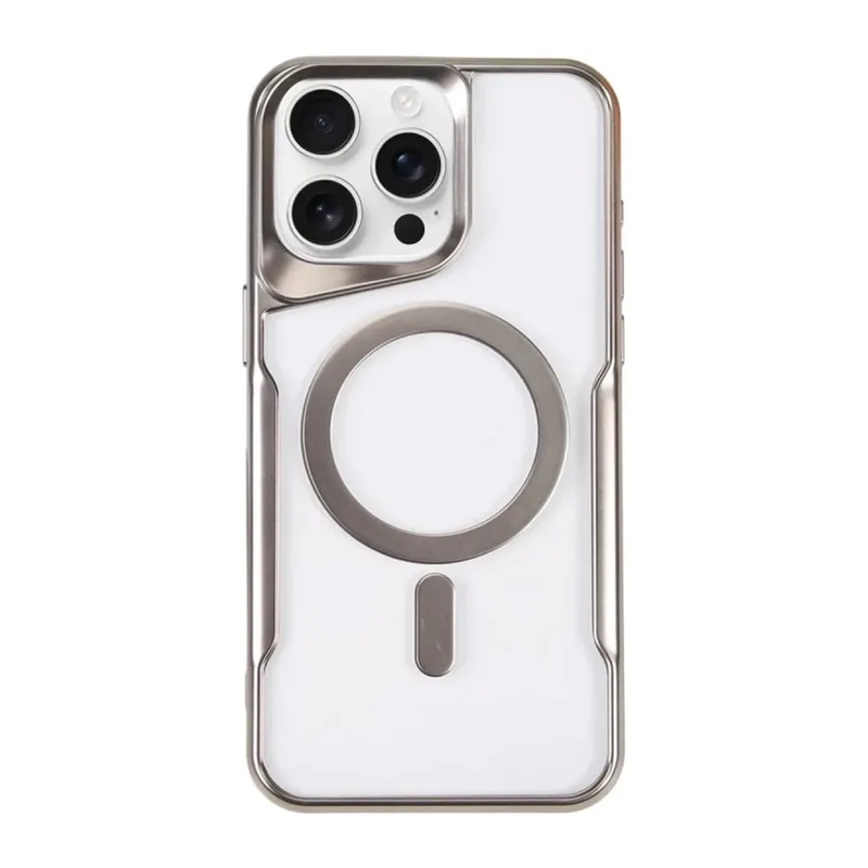 iPhone 14 Pro Max Kılıf Boyi Magsafe Silikon Kapak - Gümüş