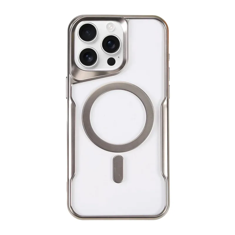iPhone 16 Pro Kılıf Boyi Magsafe Silikon Kapak - Gümüş