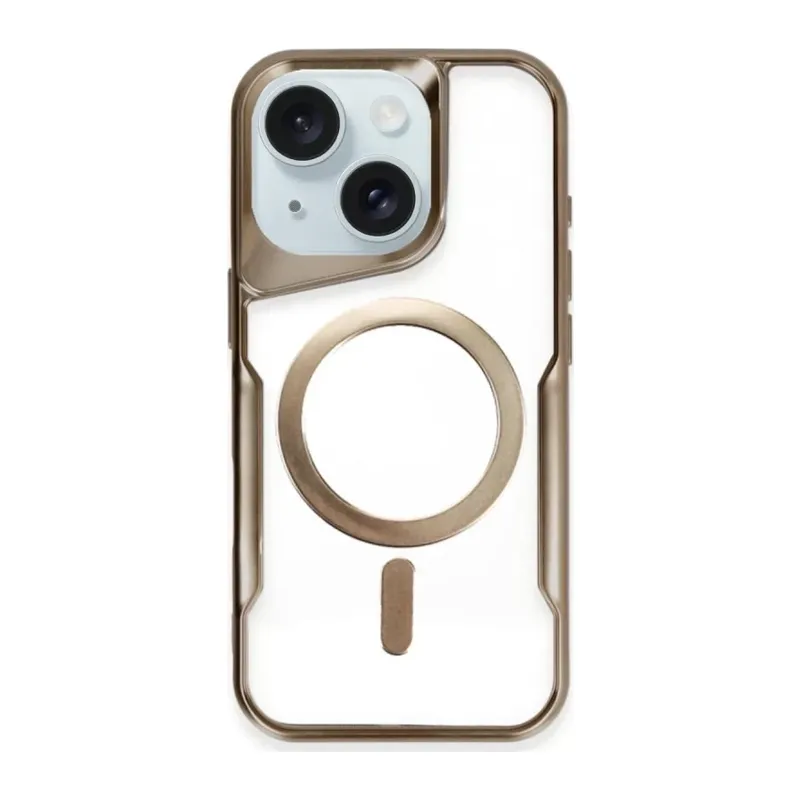 iPhone 14 Kılıf Boyi Magsafe Silikon Kapak - Kahverengi