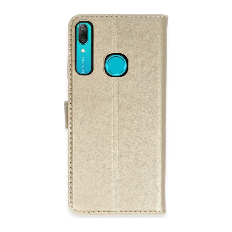 Huawei Y6 Prime Kılıf Trend S Plus Kapaklı Kılıf - Gold