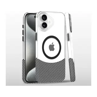 iPhone 16 Carbon Puzzle Magsafe Kapak - Beyaz