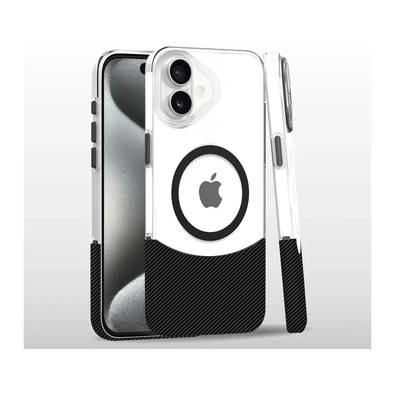 iPhone 16 Plus Carbon Puzzle Magsafe Kapak - Siyah