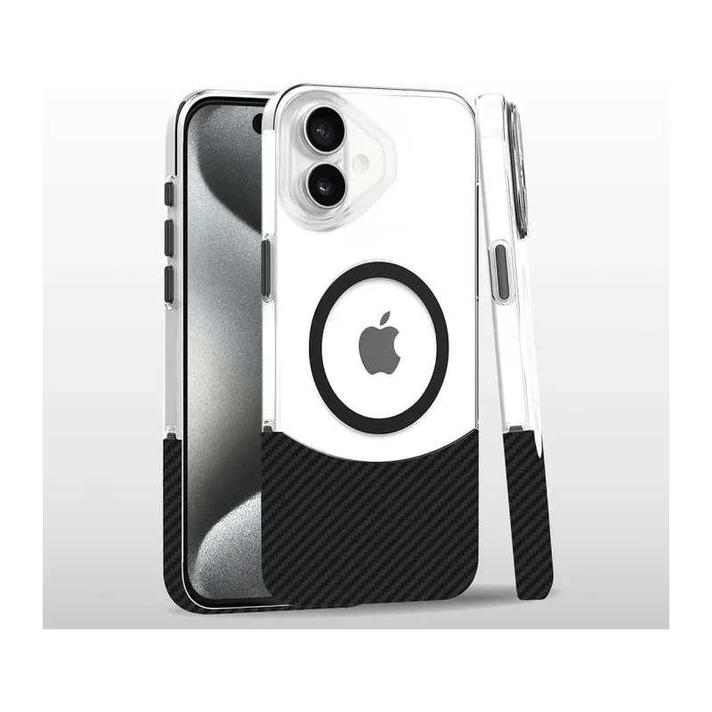 iPhone 16 Plus Carbon Puzzle Magsafe Kapak - Siyah-2