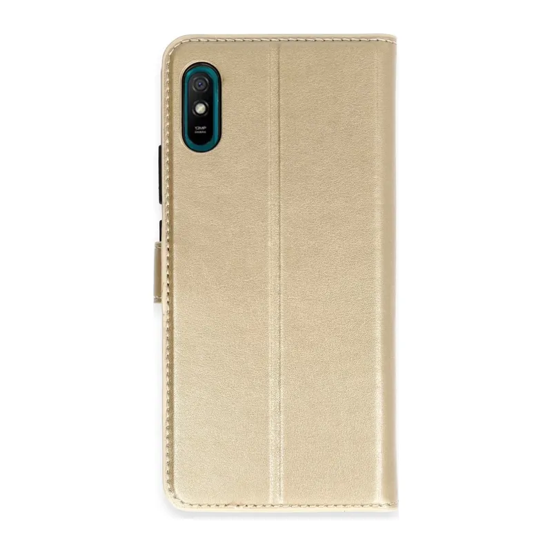 Redmi 9A Kılıf Trend S Plus Kapaklı Kılıf - Gold