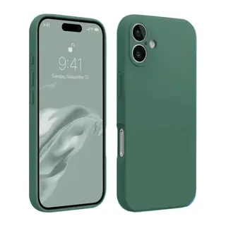 iPhone 16 Kılıf First Silikon - Koyu Yeşil