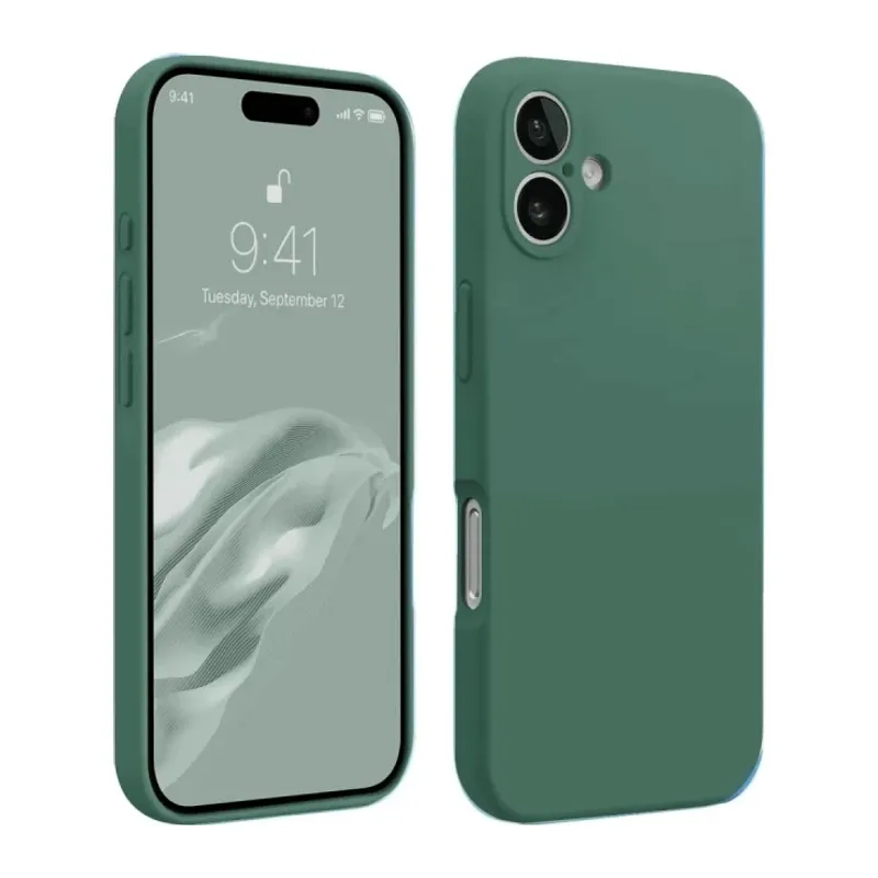 iPhone 16 Kılıf First Silikon - Koyu Yeşil