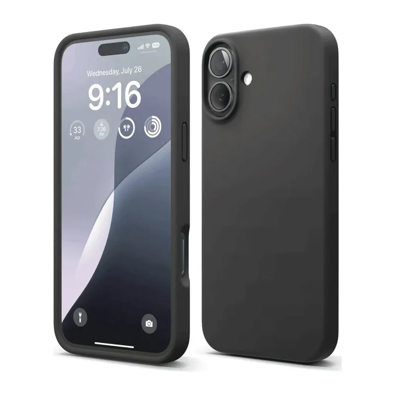 iPhone 16 Kılıf Nano içi Kadife Silikon - Siyah