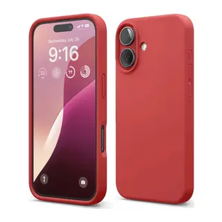 iPhone 16 Kılıf Nano içi Kadife Silikon - Kırmızı