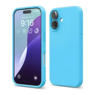 iPhone 16 Kılıf Nano içi Kadife Silikon - Mavi