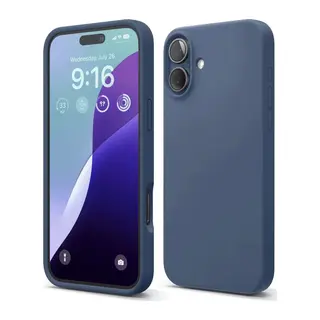 iPhone 16 Kılıf Nano içi Kadife Silikon - Lacivert