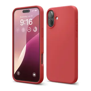 iPhone 16 Plus Kılıf Nano içi Kadife Silikon - Kırmızı
