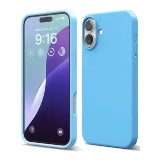 iPhone 16 Plus Kılıf Nano içi Kadife Silikon - Mavi
