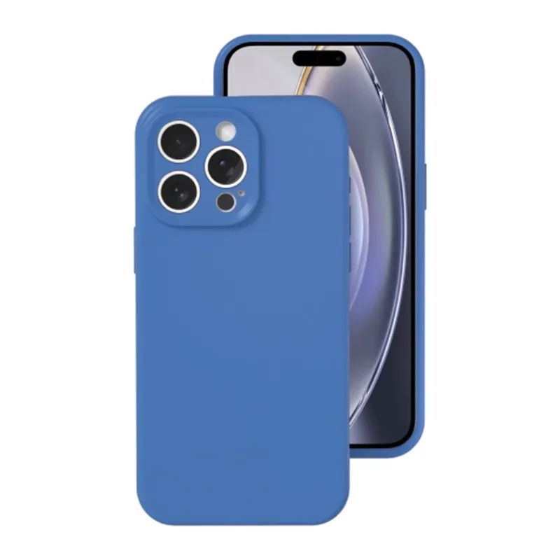 iPhone 16 Pro Kılıf Nano içi Kadife Silikon - Mavi