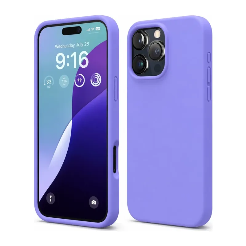 iPhone 16 Pro Max Kılıf Nano içi Kadife Silikon - Lila
