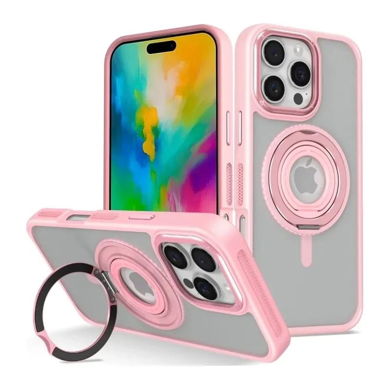 iPhone 16 Pro Max Banza Magsafe Standlı Kapak - Pembe
