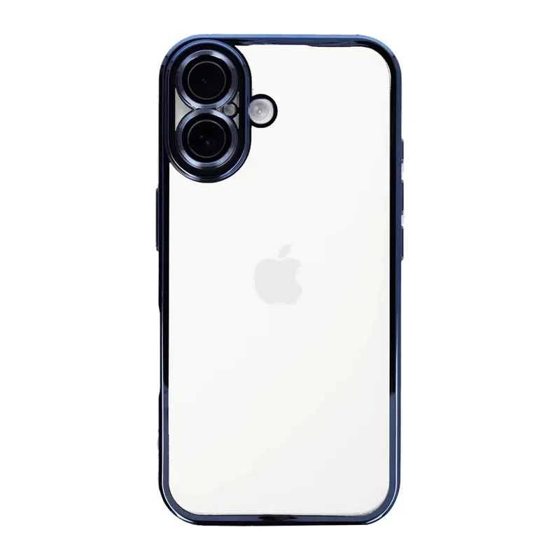 iPhone 16 Kılıf Lensli Silikon - Açık Mavi