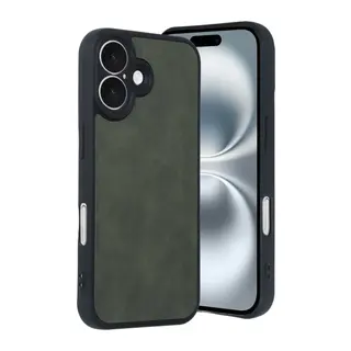 iPhone 16 Kılıf Aras Deri Kapak - Koyu Yeşil