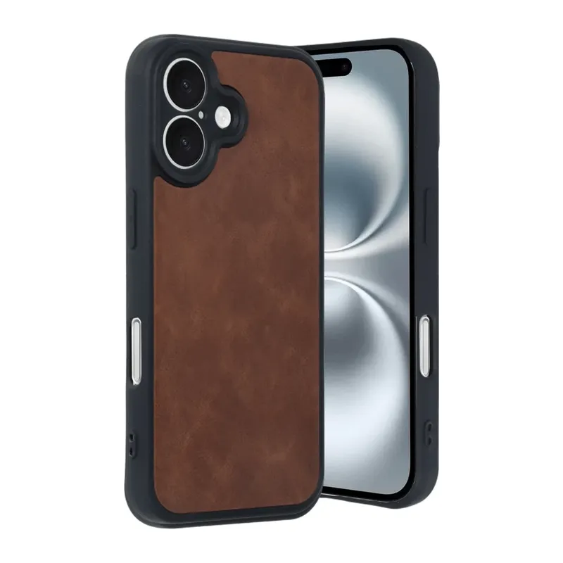iPhone 16 Kılıf Aras Deri Kapak - Taba