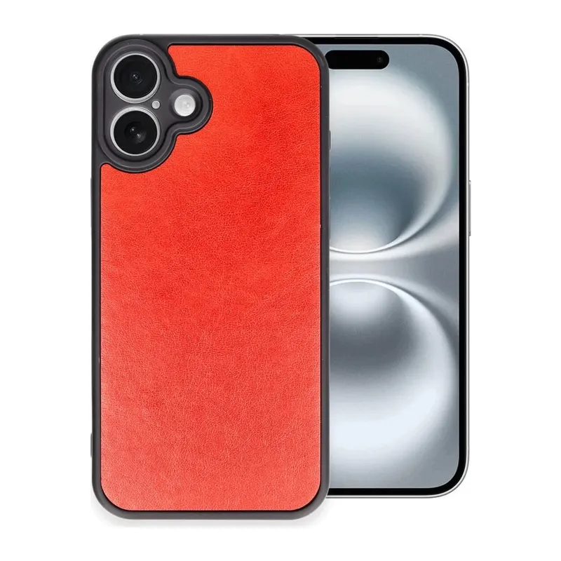 iPhone 16 Plus Kılıf Aras Deri Kapak - Kırmızı